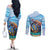 Personalised Barbados Sea Turtle Couples Matching Off The Shoulder Long Sleeve Dress and Long Sleeve Button Shirt Ocean Style