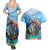 Personalised Barbados Sea Turtle Couples Matching Summer Maxi Dress and Hawaiian Shirt Ocean Style - Wonder Print Shop