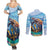 Personalised Barbados Sea Turtle Couples Matching Summer Maxi Dress and Long Sleeve Button Shirt Ocean Style - Wonder Print Shop