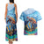 Personalised Barbados Sea Turtle Couples Matching Tank Maxi Dress and Hawaiian Shirt Ocean Style - Wonder Print Shop