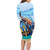 Personalised Barbados Sea Turtle Family Matching Long Sleeve Bodycon Dress and Hawaiian Shirt Ocean Style - Wonder Print Shop