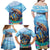 Personalised Barbados Sea Turtle Family Matching Off Shoulder Maxi Dress and Hawaiian Shirt Ocean Style - Wonder Print Shop