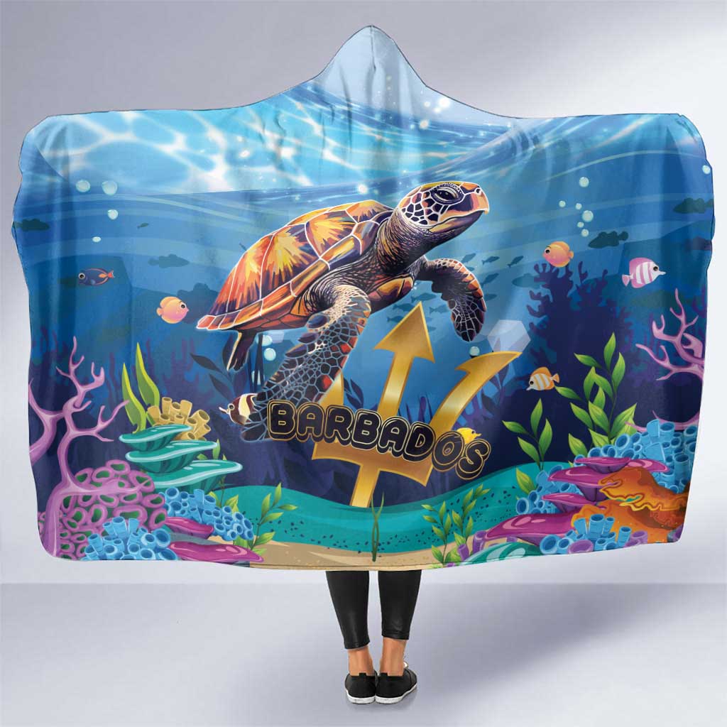 Barbados Sea Turtle Hooded Blanket Ocean Style