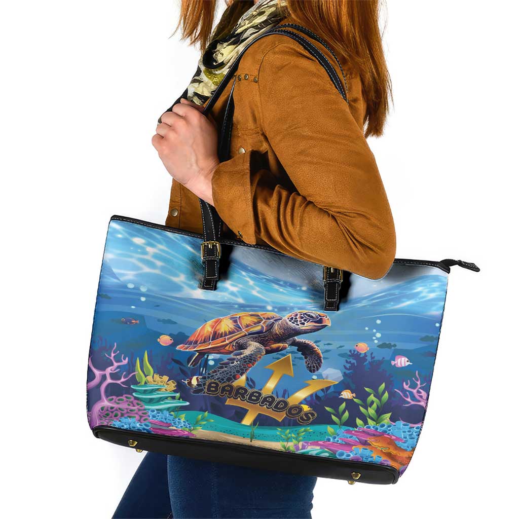 Barbados Sea Turtle Leather Tote Bag Ocean Style - Wonder Print Shop