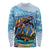 Personalised Barbados Sea Turtle Long Sleeve Shirt Ocean Style - Wonder Print Shop