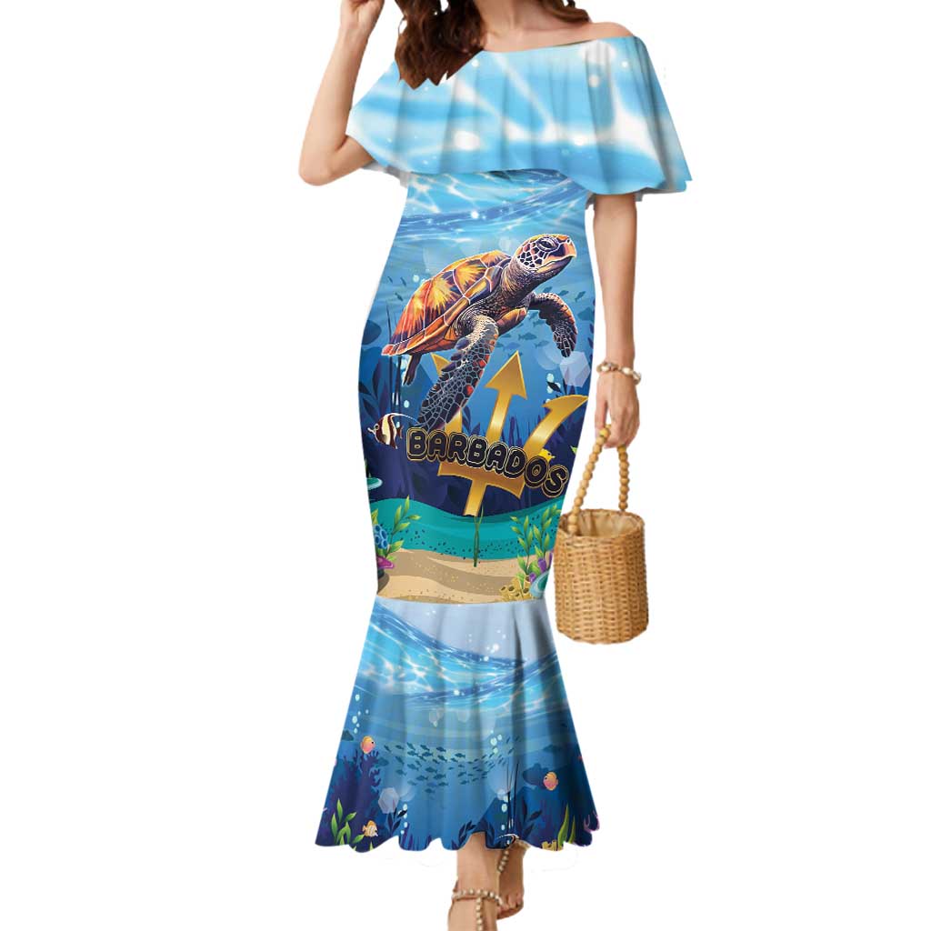 Personalised Barbados Sea Turtle Mermaid Dress Ocean Style - Wonder Print Shop