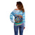 Personalised Barbados Sea Turtle Off Shoulder Sweater Ocean Style - Wonder Print Shop