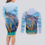 Personalised Barbados Flying Fish Couples Matching Long Sleeve Bodycon Dress and Long Sleeve Button Shirt Ocean Style - Wonder Print Shop