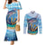 Personalised Barbados Flying Fish Couples Matching Mermaid Dress and Long Sleeve Button Shirt Ocean Style