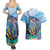 Personalised Barbados Flying Fish Couples Matching Summer Maxi Dress and Hawaiian Shirt Ocean Style - Wonder Print Shop