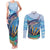 Personalised Barbados Flying Fish Couples Matching Tank Maxi Dress and Long Sleeve Button Shirt Ocean Style - Wonder Print Shop