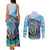 Personalised Barbados Flying Fish Couples Matching Tank Maxi Dress and Long Sleeve Button Shirt Ocean Style - Wonder Print Shop