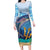 Personalised Barbados Flying Fish Family Matching Long Sleeve Bodycon Dress and Hawaiian Shirt Ocean Style - Wonder Print Shop