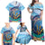 Personalised Barbados Flying Fish Family Matching Off Shoulder Maxi Dress and Hawaiian Shirt Ocean Style - Wonder Print Shop