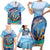 Personalised Barbados Flying Fish Family Matching Short Sleeve Bodycon Dress and Hawaiian Shirt Ocean Style - Wonder Print Shop