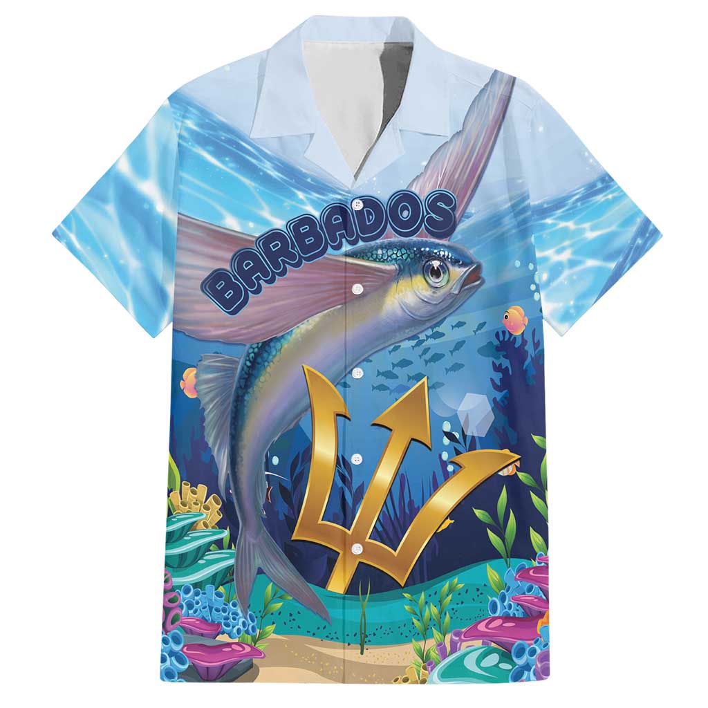 Personalised Barbados Flying Fish Hawaiian Shirt Ocean Style - Wonder Print Shop