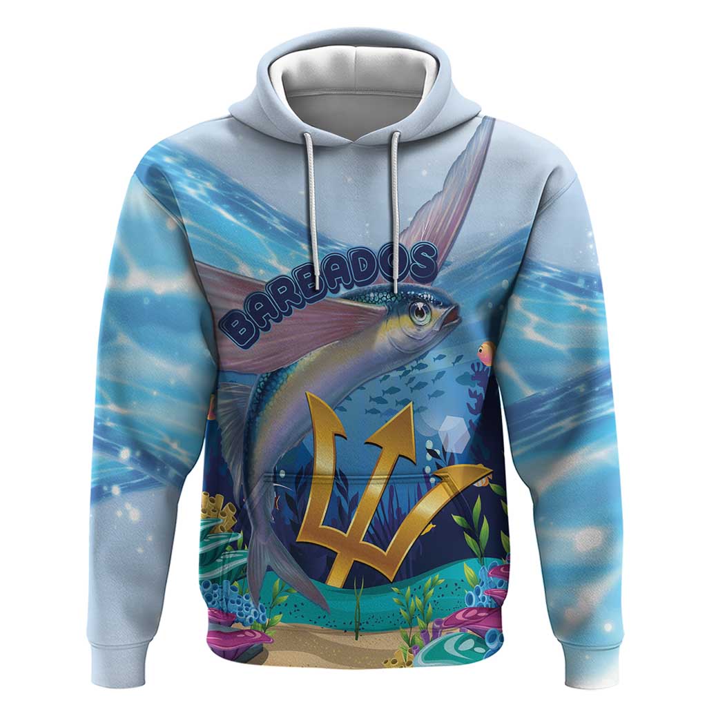 Personalised Barbados Flying Fish Hoodie Ocean Style - Wonder Print Shop