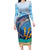 Personalised Barbados Flying Fish Long Sleeve Bodycon Dress Ocean Style - Wonder Print Shop