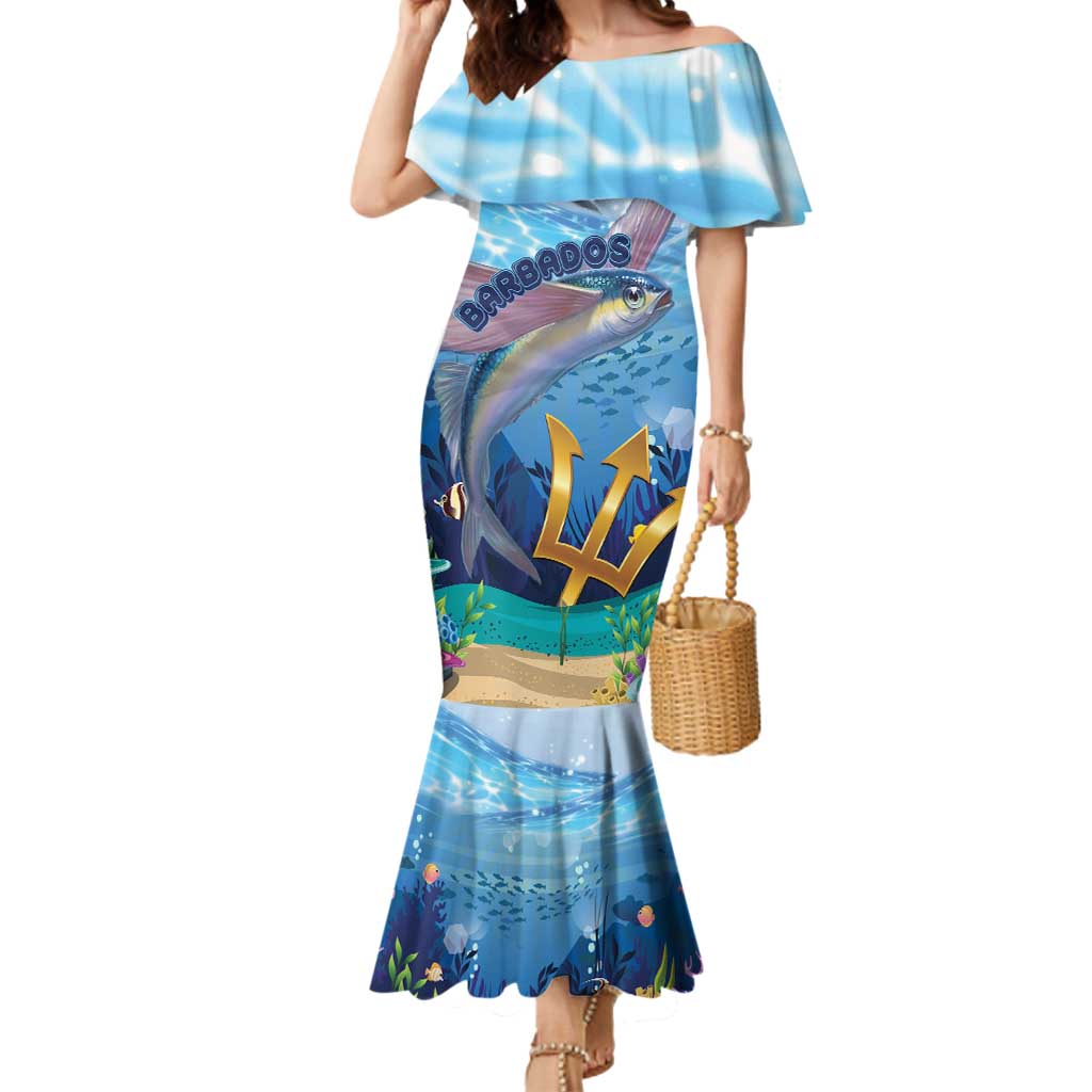 Personalised Barbados Flying Fish Mermaid Dress Ocean Style - Wonder Print Shop