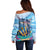 Personalised Barbados Flying Fish Off Shoulder Sweater Ocean Style - Wonder Print Shop