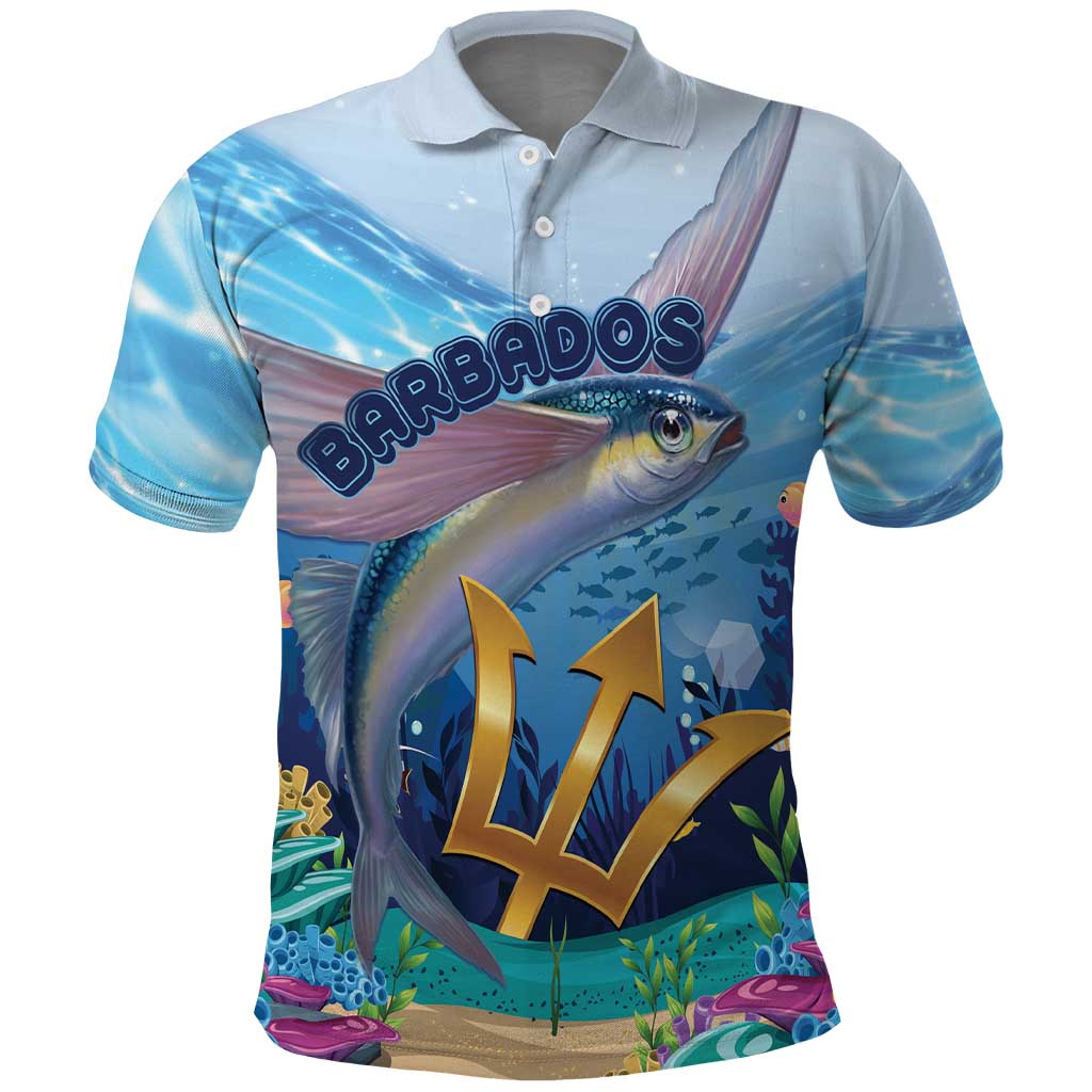 Personalised Barbados Flying Fish Polo Shirt Ocean Style - Wonder Print Shop