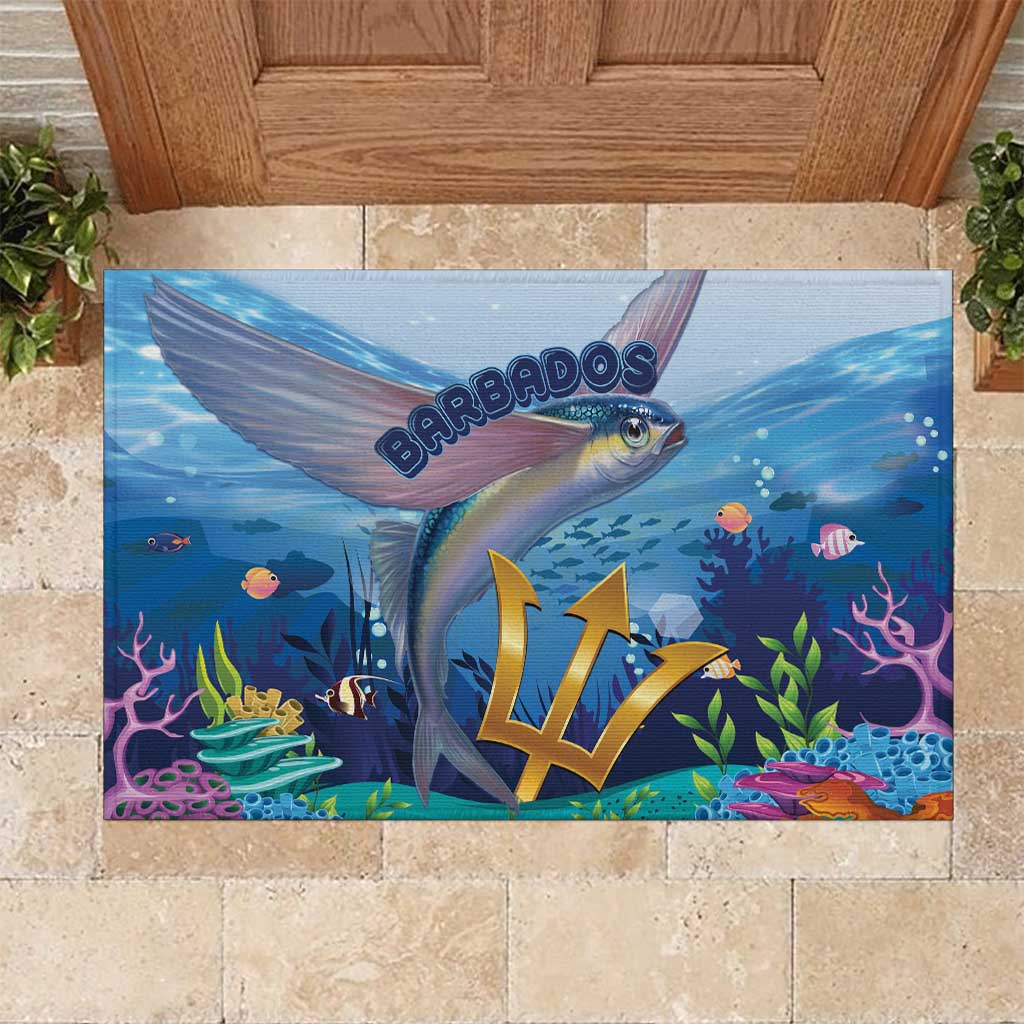 Barbados Flying Fish Rubber Doormat Ocean Style - Wonder Print Shop