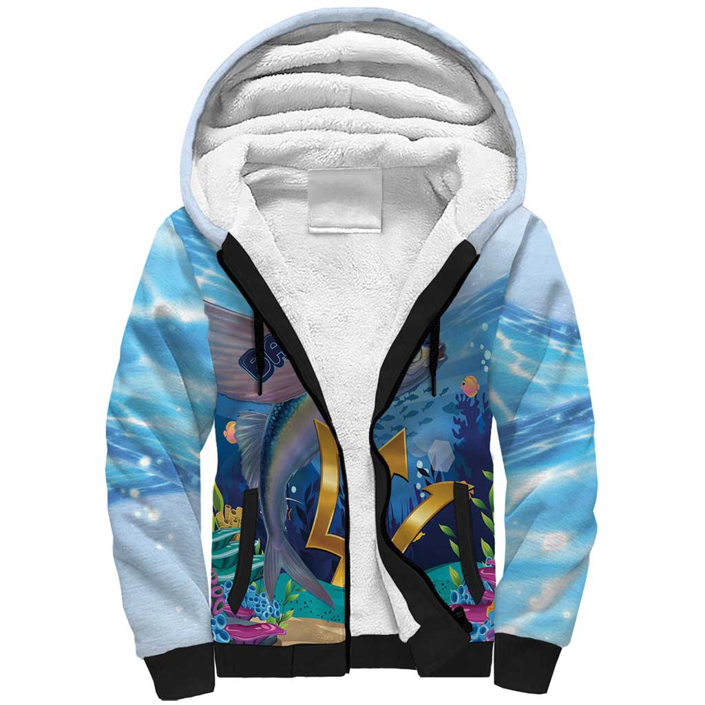 Personalised Barbados Flying Fish Sherpa Hoodie Ocean Style - Wonder Print Shop