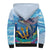 Personalised Barbados Flying Fish Sherpa Hoodie Ocean Style - Wonder Print Shop