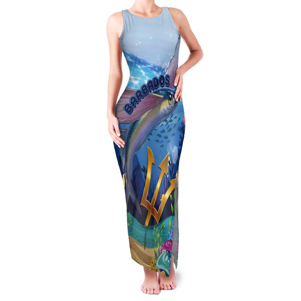 Personalised Barbados Flying Fish Tank Maxi Dress Ocean Style - Wonder Print Shop