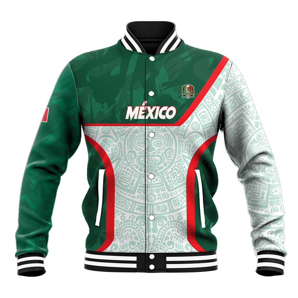 Custom Mexico Football Baseball Jacket Aztec Pattern