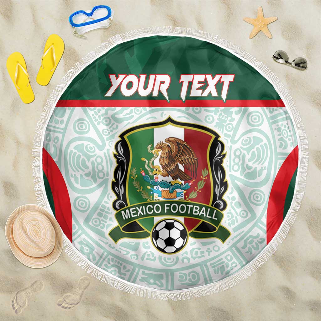 Custom Mexico Football Beach Blanket Aztec Pattern