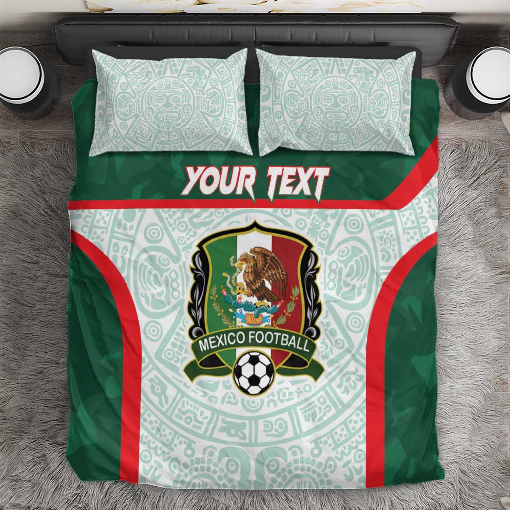 Custom Mexico Football Bedding Set Aztec Pattern