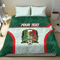 Mexico football bedding set: green Aztec duvet with two pillow covers and Mexico football crest