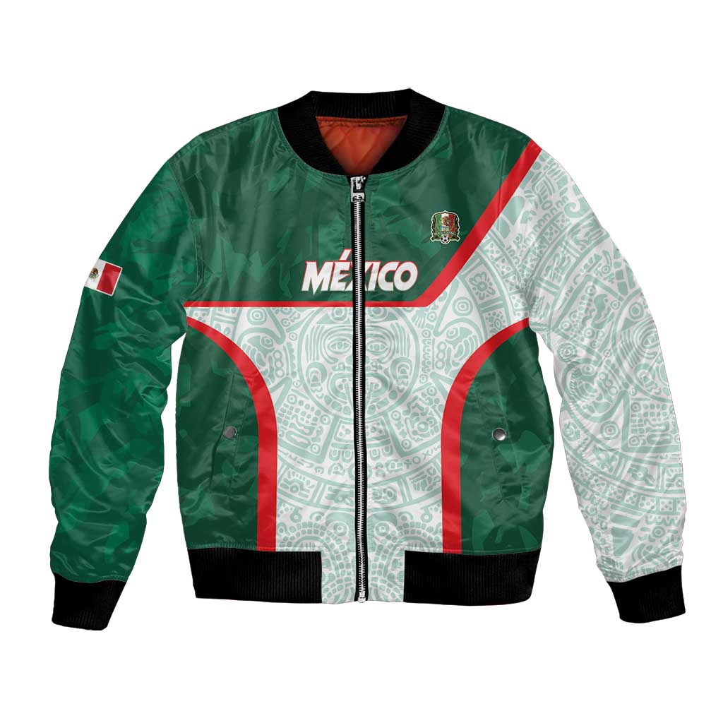 Custom Mexico Football Bomber Jacket Aztec Pattern