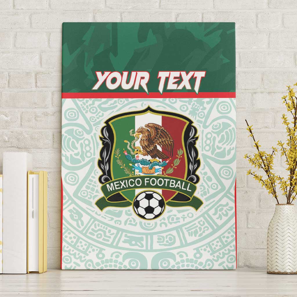 Custom Mexico Football Canvas Wall Art Aztec Pattern - Wonder Print Shop