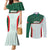 Custom Mexico Football Couples Matching Mermaid Dress and Long Sleeve Button Shirt Aztec Pattern