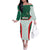 Custom Mexico Football Family Matching Off The Shoulder Long Sleeve Dress and Hawaiian Shirt Aztec Pattern