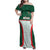 Custom Mexico Football Family Matching Off Shoulder Maxi Dress and Hawaiian Shirt Aztec Pattern