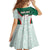 Custom Mexico Football Family Matching Off Shoulder Short Dress and Hawaiian Shirt Aztec Pattern