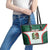 Custom Mexico Football Leather Tote Bag Aztec Pattern - Wonder Print Shop