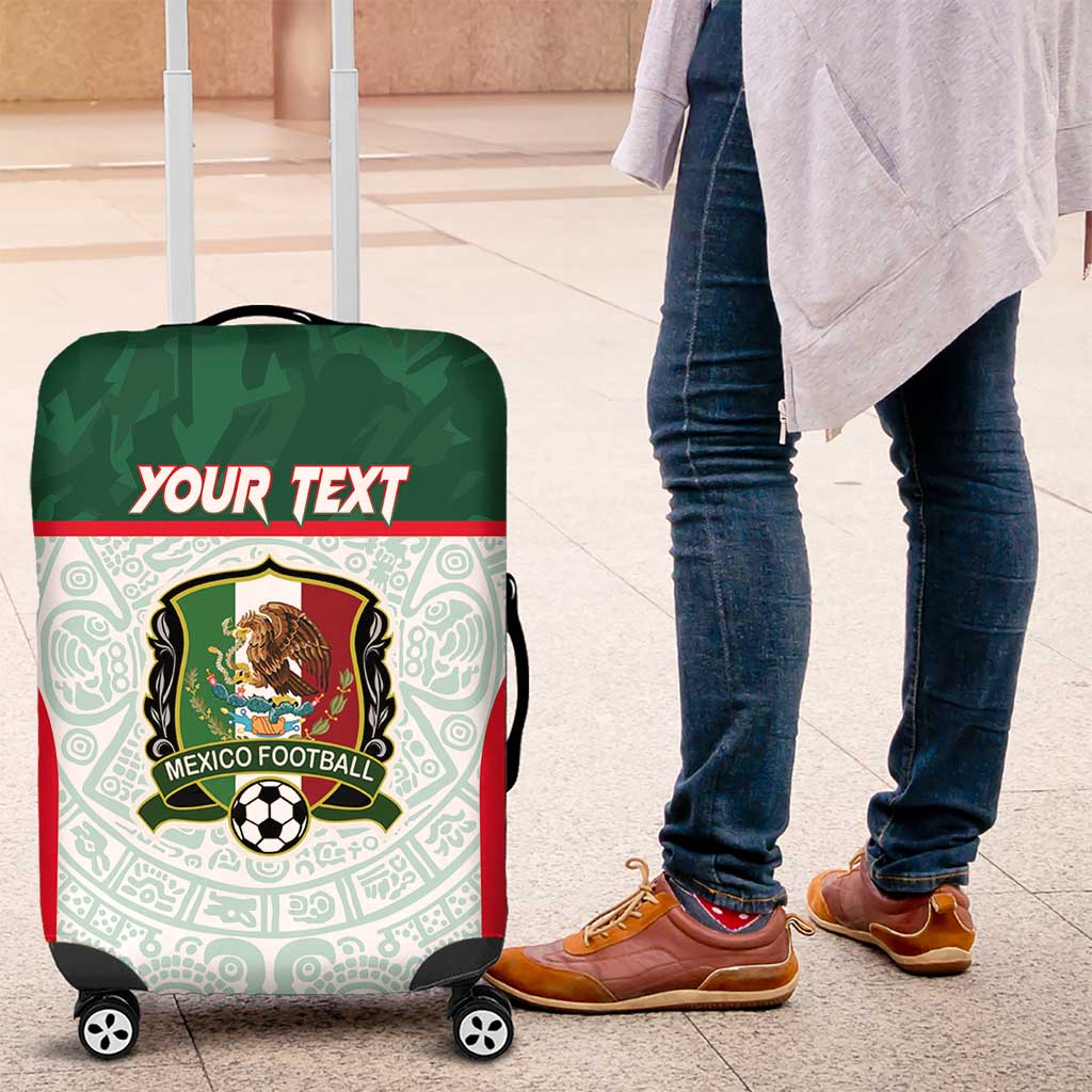 Custom Mexico Football Luggage Cover Aztec Pattern - Wonder Print Shop