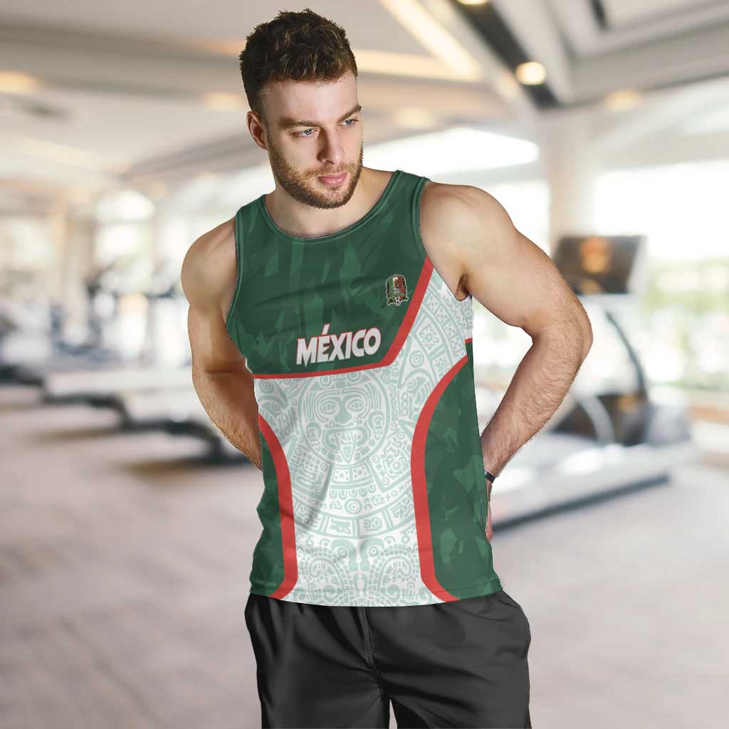 Custom Mexico Football Men Tank Top Aztec Pattern