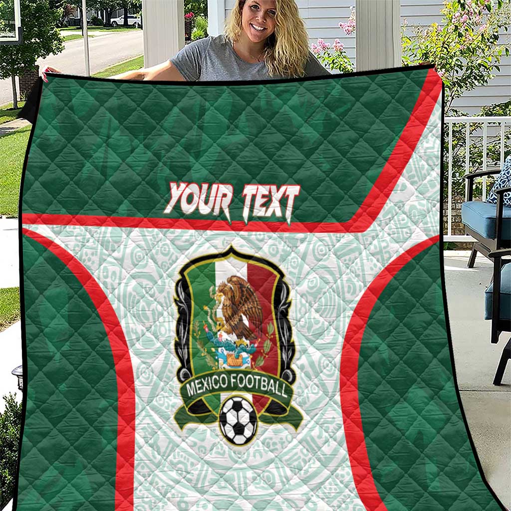 Custom Mexico Football Quilt Aztec Pattern