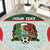 Custom Mexico Football Round Carpet Aztec Pattern