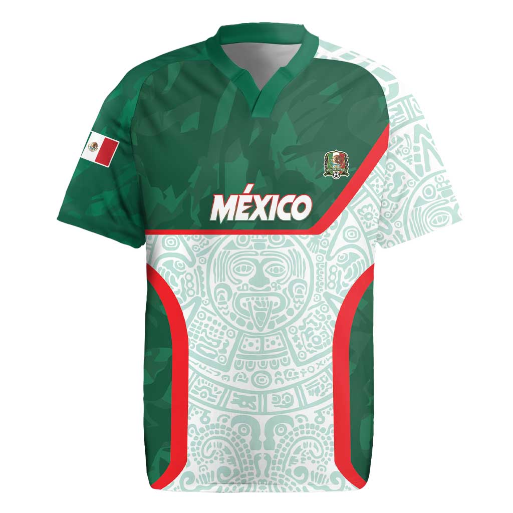 Custom Mexico Football Rugby Jersey Aztec Pattern