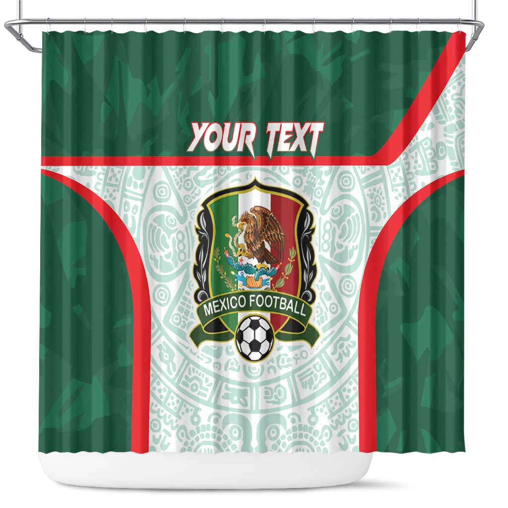 Custom Mexico Football Shower Curtain Aztec Pattern