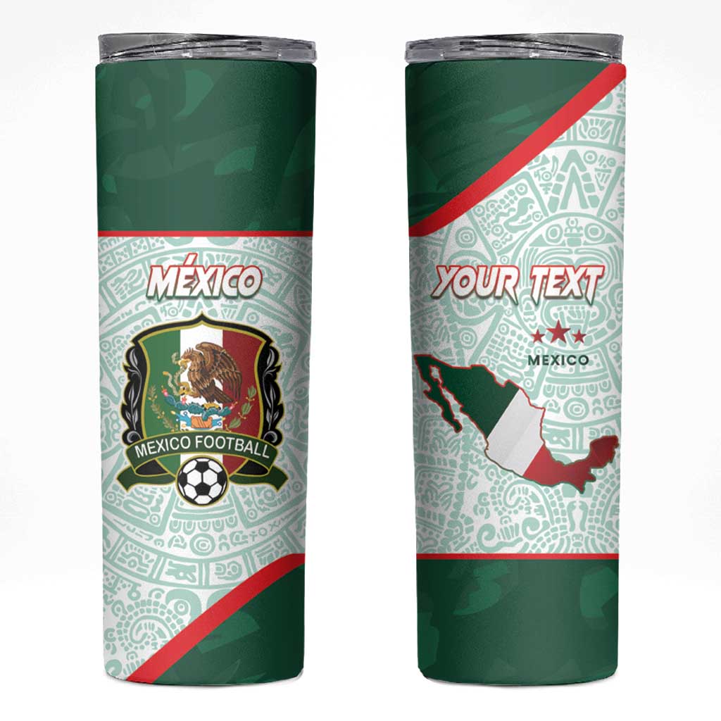 Personalised Mexico Football Skinny Tumbler Aztec Pattern