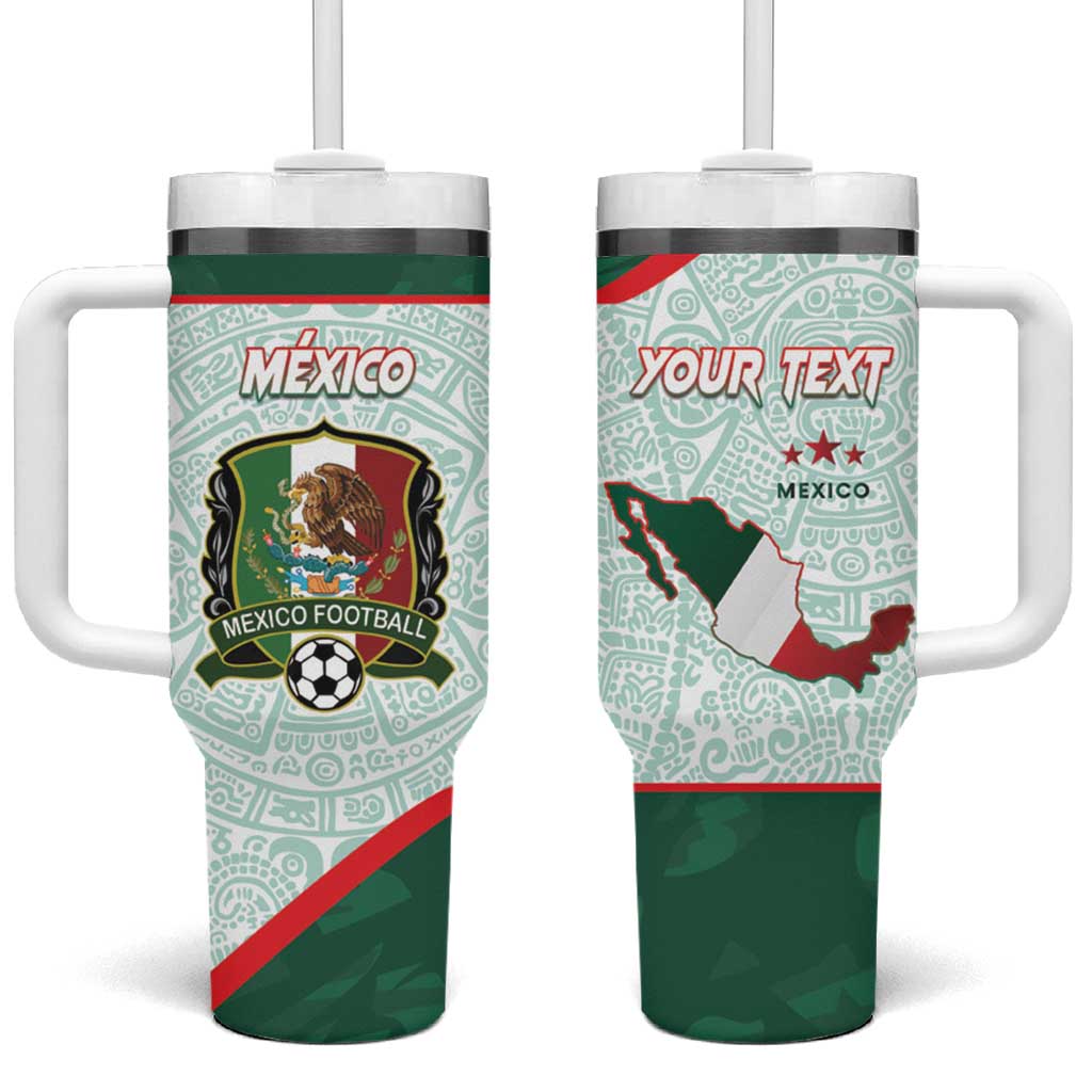 Personalised Mexico Football Tumbler With Handle Aztec Pattern - Wonder Print Shop