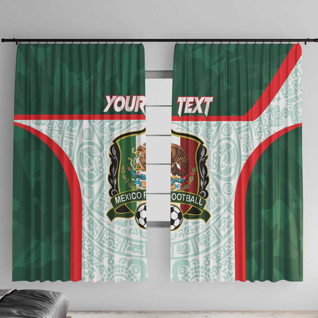 Custom Mexico Football Window Curtain Aztec Pattern - Wonder Print Shop