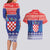 Croatia Christmas Couples Matching Long Sleeve Bodycon Dress and Hawaiian Shirt Coat Of Arms Sretan Bozic